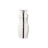 Elegant Ladies Sleeveless Midi Length Bodycon Dresses With Zip Front thumbnail-1