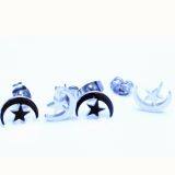 Foreign Trade Accessories, Moon and Stars, Body Piercing Stainless Steel Bow Tie Earrings Wholesale