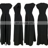 2020 Women Sexy Bodycon High Split Zipper Solid Color Sexy Dress thumbnail-3