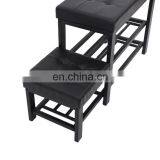 Customized PVC Leather Metal Steel Shoe Racks Bench Storage Organizer Holder Rack At Doorway Entrance thumbnail-4