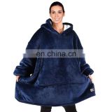 Ultra Plush Cozy Flannel Sherpa One Size Fit all Sweatshirt Hoodie Blanket