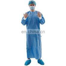 Reusable Medical Robe Unisex With Knitted Cuff Non Woven Surgeon Gowns Anti Fluid Long Sleeve
