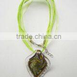 High Quality Lampwork Glass Pendant Necklace Lampwork Glass Necklace Magnifying Glass Pendant With Wax Cord thumbnail-1