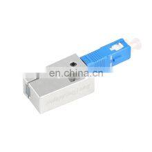Metal Square Silver Type SC Bare Fiber Optic Adapter With SMA