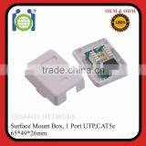 ABS White Unshield CAT5E 1 Port RJ45 Surface Mount Box