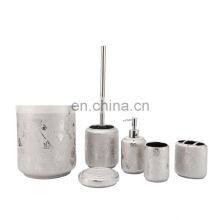 Beautiful Silver Color With Decal Ceramic Bathroom Accessories 6pcs Bathroom Accessories thumbnail-1