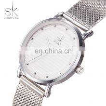 SHENGKE Full Sliver Women Wrist Watches K0049L Girls Mesh Band Watch Ultra Ladies Handwatch Bracelet Watch thumbnail-1