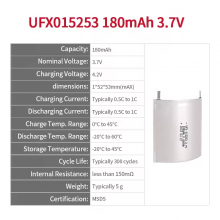 Manufacturer Hot Selling Special Shaped Battery UFX 015253 180mAh 3.7V For Curved Smart Ring thumbnail-2