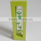 7" Multicolor Galileo Thermomter in Natural Finish Square Wood Stand thumbnail-1