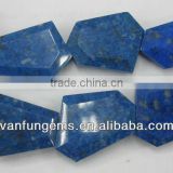 Wholesale Flat Faceted Tumbled Lapis Fashion Beads in Different Size