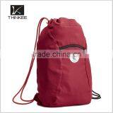 Custom Fashion Design Girls Red Drawstring Backpack