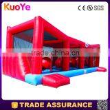 Amusing Red Oblong Inflatable Adult Tunnel With Ball