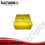 Yellow Varnish Wooden Signgle Watch Box,hard Wood Watch Display Case,custom Wooden Watch Packaging With Free Logo Printing thumbnail-2