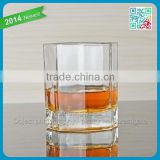Wholesale transparent drinking glass cup vertical stripe octagonal whisky cup