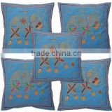 Designer Embroidered Mirror Work Cushion Covers