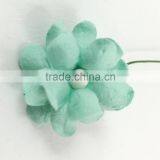 Blue White, Small Handmade Mulberry Paper Flower, Wedding Party, Scrap-booking Crafts Pastel thumbnail-2