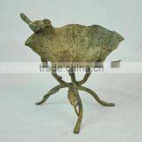 Country Style Outdoor Garden Iron Tray for Bird