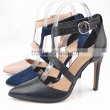 Top fashion new model genuine leather high heel sandals for ladies