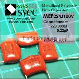 CL21 MEF Metallized Polyester Film Capacitor 224K 100V Capacitor thumbnail-5