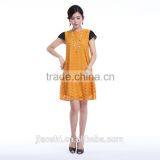 Summer European Style Custom Solid Color Cheap New Fashion Chiffon Maxi Dresses With Lace thumbnail-2