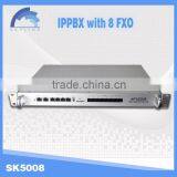 SKYLINE SK5008 Ippbx High Quality Asterisk IPPBX,VoIP Hardware With 8FXO