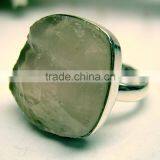 Rose Quartz Druzy Uneven Raw Natural Gemstones Ring, Rough Gemstone Adjustable Jewellery, 925 Solid Sterling Silver Jewelry thumbnail-2