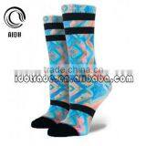 Winter Warm Blue Black Toe Womens Unisex Footie Custom Combed Cotton Socks thumbnail-1