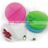 3 round compartsment Pill Box/plastic medicine case /pocket pill box HT4027