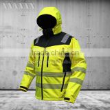 EN20471 High Visibility Hooded Softshell Jacket