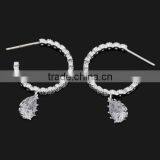 China Golden Supplier CZ Hoop Earring Tear Drop Diamond Earring thumbnail-1