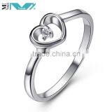 Women Gift White Zircon Heart 925 Sterling Silver Fashion Ring thumbnail-1
