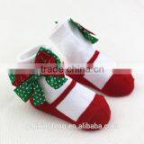 Customized Happy Cute Christmas Baby Socks With Bowknot for Holiday Made of Cotton thumbnail-1