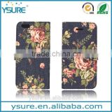 Flower Pattern Fabric Leather Phone Case For Blackberry Passport with PVC ID and credit card slots
