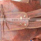 Real Rustic Brown Leather Vintage Travel/picnic/overnight Back Pack Bag thumbnail-6