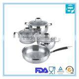 7 Pcs Tri-ply Stainless Steel Cookware Set With Lid thumbnail-1