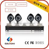Hot sell high quality HD 2MP/1080P 4 Camera P2P POE security system