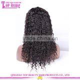 Wholesale Qingdao Factory Price 20 Inch Raw Unprocessed Virgin Peruvian Hair Lace Wig Curly Human Hair Topper Wig thumbnail-5