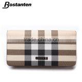 Classic Plaid Leather Wallets Clutch Hand Bag for Men Fashion thumbnail-1