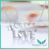 Wholesale 925 Sterling Sliver Pendants Charms LOVER Alphabet 8 Hearts & Arrows Moissanite Pendants Necklace thumbnail-3