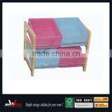 Simple Design 2 Tier MDF Frame 4 Bins Kids Storage Boxes thumbnail-1