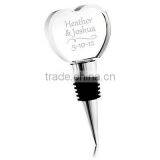 Personalized Wedding Gift Crystal Heart Shape Wine Stopper thumbnail-1