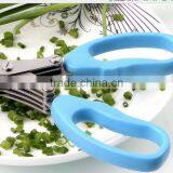 CY145 Multipurpose 5-blade Herb Scissors w/ "Longfinger" Cleaning Brush | Time-Saving Kitchen Shears Chop Herbs Fast thumbnail-2