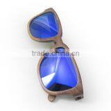 2017 New Arrival High Quality Blue Lens Ebony Wood Sunglasses With Engraved Logo thumbnail-3