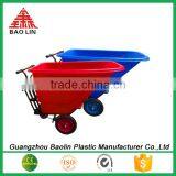 Two Wheel Heavy Duty Plastic Wheelbarrow Easy Control Blue and Red Colour for Good Sale thumbnail-3