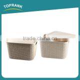 Toprank New Product Eco-Friendly Weave PP Toy Storage Box Living Room Storage Box With Lid For Clothes Shoes thumbnail-1
