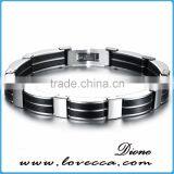 Wholesale Stainless Steel Charm pu Leather Bracelet Man thumbnail-4