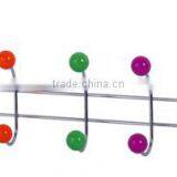 Metal Wire Sliver Colorful Ceramic Beads 5 Door Hook thumbnail-2
