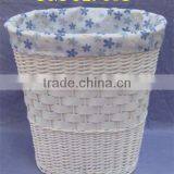 Single Wicker Wood Laundry Basket thumbnail-1