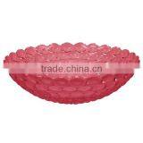 Red Pearl Fruit Bowl/ Decorative Hotel Glass Plate/ High Quality Hotel Fruit/salad/candy Plate/ New Clear Ash Plate BHL-P11 thumbnail-1