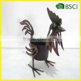 Rooster planter for garden rusty metal decoration